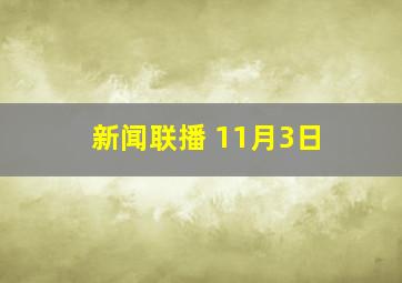 新闻联播 11月3日